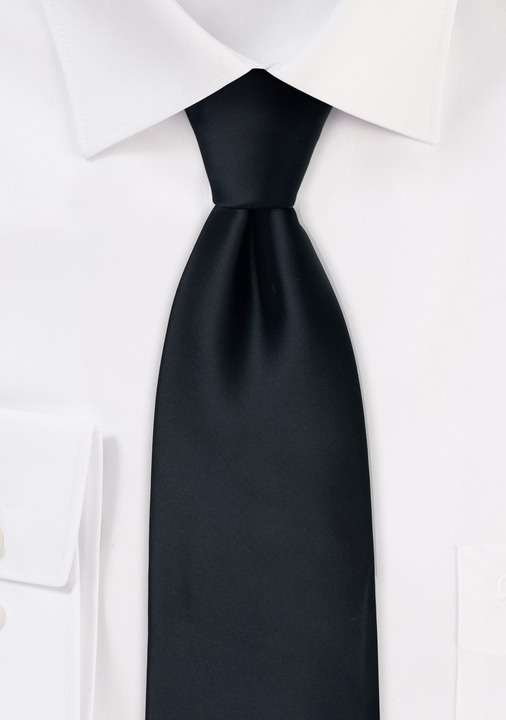 Mens Tie in Solid Black - Image 2