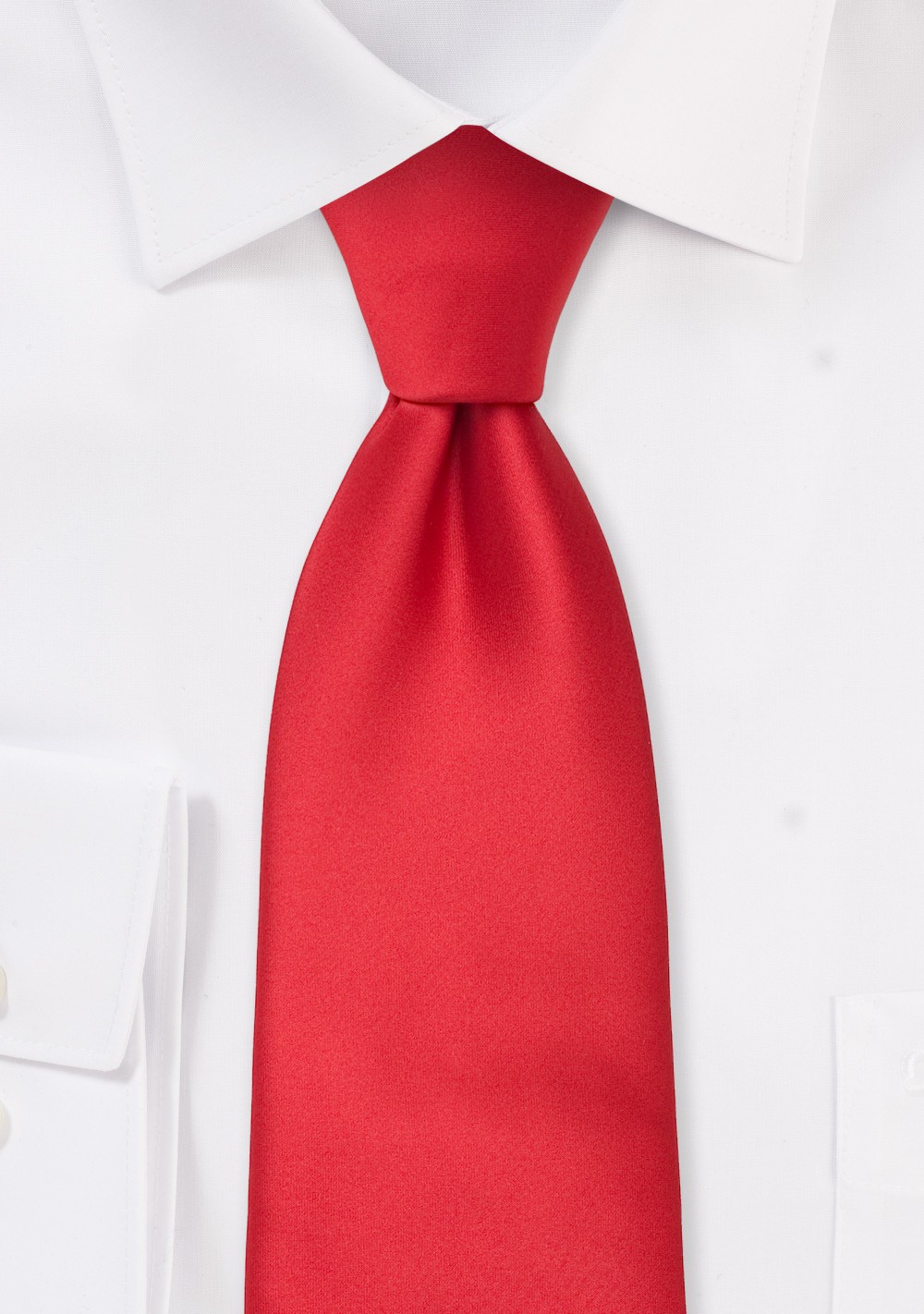 Solid Bright Red Mens Tie - Image 2