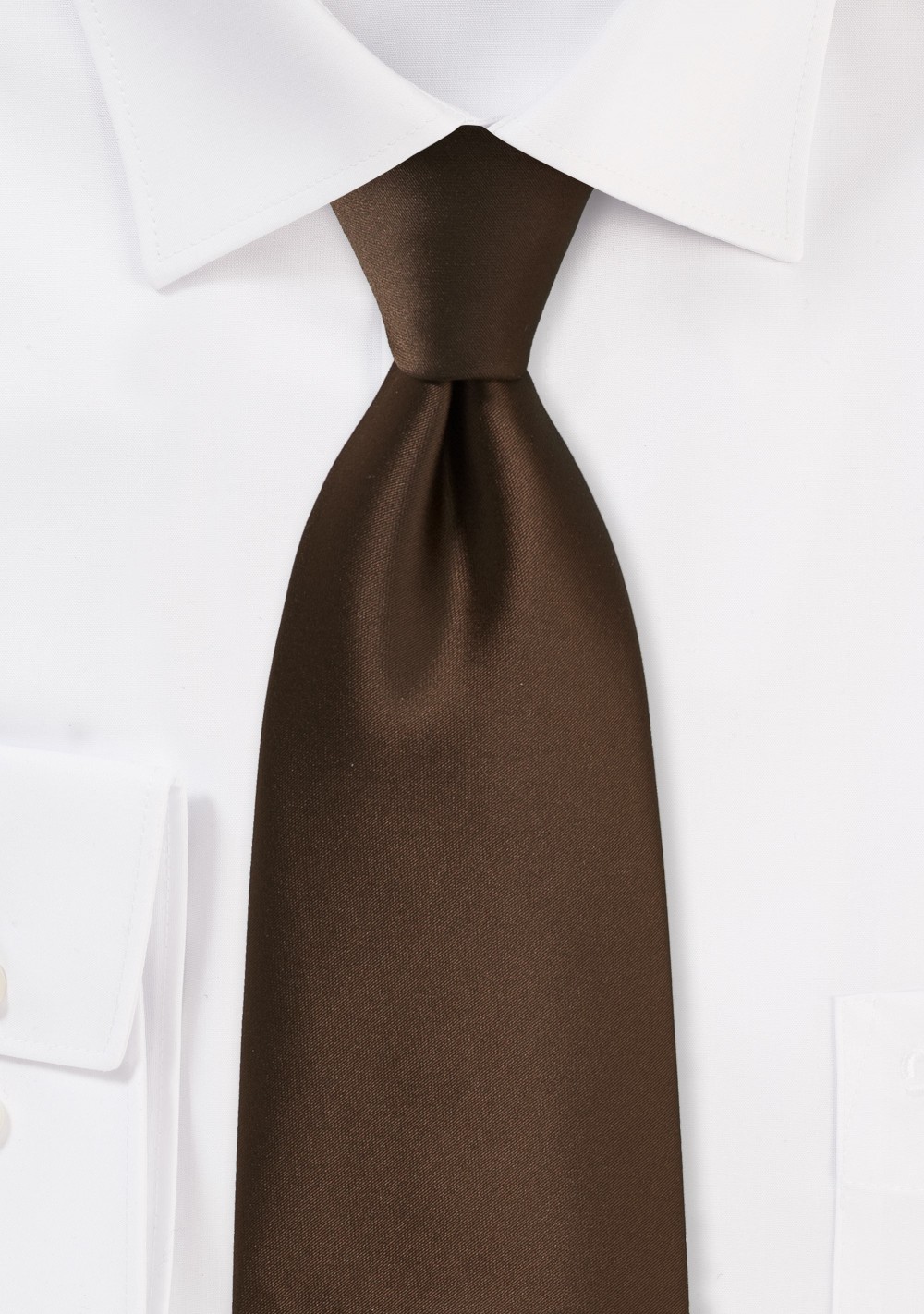 Solid Mens Tie in Chocolate Brown - Image 2