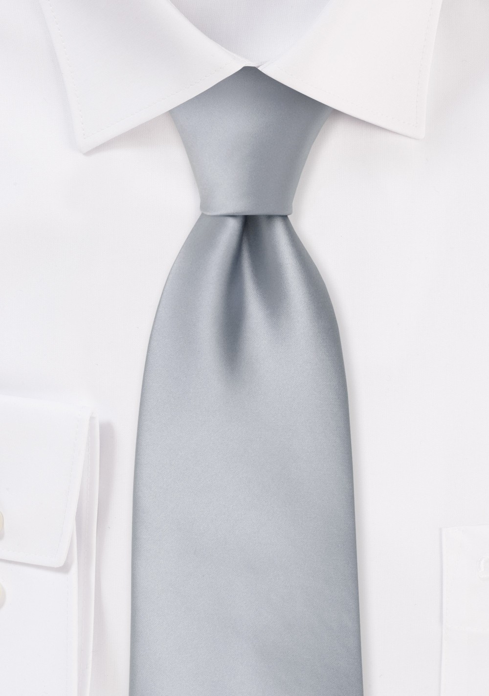 Solid Silver Mens Necktie - Image 2